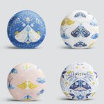 4'lü Kelebek Özel Tasarımlı Dijital Baskılı Modern Yuvarlak Yastık Kırlent Kılıf Seti Realhomes