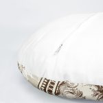 4'lü Beyaz Zemin Etnik Kara Kalem Çizimli Dijital Baskılı Modern Yuvarlak Yastık Kırlent Kılıf Seti Realhomes