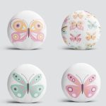 4'lü Renkli Kelebekler Özel Tasarım Dijital Baskılı Modern Yuvarlak Yastık Kırlent Kılıf Seti Realhomes