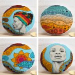 4'lü Etnik Tasarımlı Renkli Dijital Baskılı Modern Yuvarlak Yastık Kırlent Kılıf Seti Realhomes