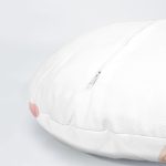 4'lü Beyaz Zemin Üzeinde Botanik Portre Çizimli  Dijital Basklı Yuvarlak Yastık Kırlent Kılıf Seti Realhomes