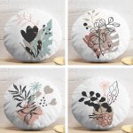 4'lü Özel Tasarım Dijital Baskılı Modern Yuvarlak Yastık Kırlent Kılıf Seti Realhomes