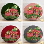 4'lü Renkli Zemin Mum Konseptli Dijital Baskılı Modern Yuvarlak Yastık Kırlent Kılıf Seti Realhomes