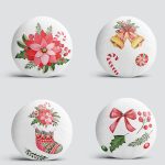 4'lü Çiçek & Şeker Tasarımlı Dijital Baskılı Modern Yuvarlak Yastık Kırlent Kılıf Seti Realhomes