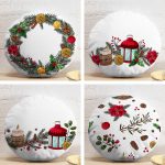 4'lü Yılbaşı Özel Tasarımlı Dijital Baskılı Modern Yuvarlak Yastık Kırlent Kılıf Seti Realhomes