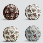 4'lü Pastel Zeminli Kozalak Tasarımlı Dijital Baskılı Modern Yuvarlak Yastık Kırlent Kılıf Seti Realhomes