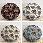 4'lü Pastel Zeminli Kozalak Tasarımlı Dijital Baskılı Modern Yuvarlak Yastık Kırlent Kılıf Seti Realhomes