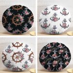 4'lü Çapa & Dümen Özel Tasarımlı Dijital Baskılı Modern Yuvarlak Yastık Kırlent Kılıf Seti Realhomes