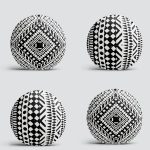 4'lü Siyah Beyaz Etnik Geometrik Çizimli Dijital Baskılı Modern Yuvarlak Yastık Kırlent Kılıf Seti Realhomes