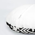 4'lü Siyah Beyaz Etnik Geometrik Çizimli Dijital Baskılı Modern Yuvarlak Yastık Kırlent Kılıf Seti Realhomes