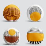 4'lü Etnik Çizimli Özel Tasarım Dijital Baskılı Modern Yuvarlak Yastık Kırlent Kılıf Seti Realhomes