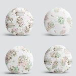 4'lü Çiçek Buketleri Tasarımlı Dijital Baskılı Modern Yuvarlak Yastık Kırlent Kılıf Seti Realhomes