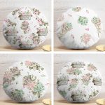 4'lü Çiçek Buketleri Tasarımlı Dijital Baskılı Modern Yuvarlak Yastık Kırlent Kılıf Seti Realhomes