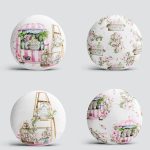 4'lü Çiçek Arabası Özel Tasarım Dijital Baskılı Modern Yuvarlak Yastık Kırlent Kılıf Seti Realhomes