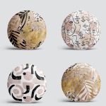 4'lü Gold Tropik Yaprak Tasarımlı Modern Dijital Baskılı Yuvarlak Yastık Kırlent Kılıf Seti Realhomes