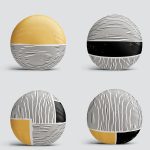 4'lü Çizgili Etnik İskandinav Tasarımlı Dijital Baskılı Modern Yuvarlak Yastık Kırlent Kılıf Seti Realhomes