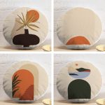 4'lü Etnik Özel Tasarım Dijital Baskılı Modern Yuvarlak Yastık Kırlent Kılıf Seti Realhomes