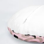 4'lü Pembe Zeminde Soyut Çizim Tasarımlı Modern Dijital Baskılı Yuvarlak Yastık Kırlent Kılıf Seti Realhomes