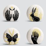 4'lü Kelebek & Mehndi Özel Tasarımlı Dijital Baskılı Modern Yuvarlak Yastık Kırlent Kılıf Seti Realhomes