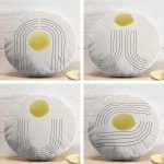 4'lü Realhomes Özel Tasarım Dijital Baskılı Modern Yuvarlak Yastık Kırlent Kılıf Seti Realhomes