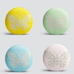 4'lü Renkli Zemin Papatya Kelebek Özel Tasarımlı Dijital Baskılı Yuvarlak Yastık Kırlent Kılıf Seti Realhomes