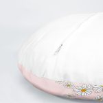 4'lü Renkli Zemin Papatya Kelebek Özel Tasarımlı Dijital Baskılı Yuvarlak Yastık Kırlent Kılıf Seti Realhomes