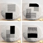 4'lü Realhomes Özel Tasarım Dijital Baskılı Modern Yuvarlak Yastık Kırlent Kılıf Seti Realhomes