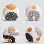 4'lü Realhomes Özel Tasarım Dijital Baskılı Modern Yuvarlak Yastık Kırlent Kılıf Seti Realhomes