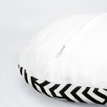 4'lü Siyah Beyaz Geometrik Çizimler  Dijital Baskılı Dekoratif Yuvarlak Yastık Kırlent Kılıf Seti Realhomes