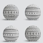 4'lü Özel Tasarım İskandinav Tasarımlı Dijital Baskılı Modern Yuvarlak Yastık Kırlent Kılıf Seti Realhomes