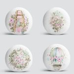 4'lü Çiçek Demetleri Özel Tasarım Dijital Baskılı Modern Yuvarlak Yastık Kırlent Kılıf Seti Realhomes