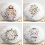 4'lü Çiçek Demetleri Özel Tasarım Dijital Baskılı Modern Yuvarlak Yastık Kırlent Kılıf Seti Realhomes