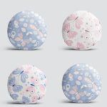 4'lü Renkli Zemin Kelebek Desenli Dijital Baskılı Modern Yuvarlak Yastık Kırlent Kılıf Seti Realhomes