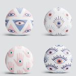 4'lü Üçüncü Göz Özel Tasarımlı Dijital Baskılı Modern Yuvarlak Yastık Kırlent Kılıf Seti Realhomes