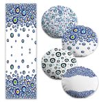 Siyah Mermer Motifli 4 Yuvarlak Kırlent Kılıfı ve 1 Runner Seti Realhomes