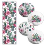 Kahve İçen & Fotoğraf Çeken Kız Tasarımlı 4 Yuvarlak Kırlent Kılıfı ve 1 Runner Seti Realhomes