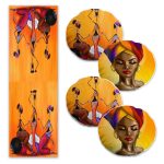 Kaktüs Motifli 4 Yuvarlak Kırlent Kılıfı ve 1 Runner Seti Realhomes