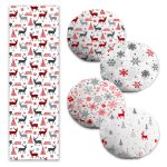 Ekose Zemin Mery Christmas Tasarımlı 4 Yuvarlak Kırlent Kılıfı ve 1 Runner Seti Realhomes