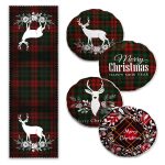 Mavi Zeminde Ortanca Çiçeği Tasarımlı 4 Yuvarlak Kırlent Kılıfı ve 1 Runner Seti Realhomes