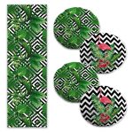 Parfüm Şişesi Tasarımlı 4 Yuvarlak Kırlent Kılıfı ve 1 Runner Seti Realhomes