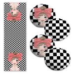 Sarı & Gri Zigzag ve Flamingo Motifli 4 Yuvarlak Kırlent Kılıfı ve 1 Runner Seti Realhomes