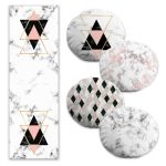 Siyahi Arap Kadın Tasarımlı 4 Yuvarlak Kırlent Kılıfı ve 1 Runner Seti Realhomes