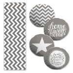 Pembe & Altın Varaklı Motifler Çizimli 4 Yuvarlak Kırlent Kılıfı ve 1 Runner Seti Realhomes