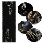 Kareli Etnik Desen Motifli 4 Yuvarlak Kırlent Kılıfı ve 1 Runner Seti Realhomes