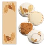 Çapa Motifli Denizci Tasarımlı 4 Yuvarlak Kırlent Kılıfı ve 1 Runner Seti Realhomes