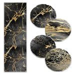 Siyah Beyaz Benimle Kal Temalı 4 Yuvarlak Kırlent Kılıfı ve 1 Runner Seti Realhomes