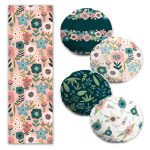 Renkli Tropik Yaprak Tasarımlı 4 Yuvarlak Kırlent Kılıfı ve 1 Runner Seti Realhomes