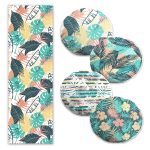 Tropik Yaprak Tasarımlı 4 Yuvarlak Kırlent Kılıfı ve 1 Runner Seti Realhomes