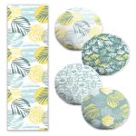 Mavi & Pembe Renkli 4 Yuvarlak Kırlent Kılıfı ve 1 Runner Seti Realhomes