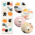 Gül ve Papatya Motifli 4 Yuvarlak Kırlent Kılıfı ve 1 Runner Seti Realhomes